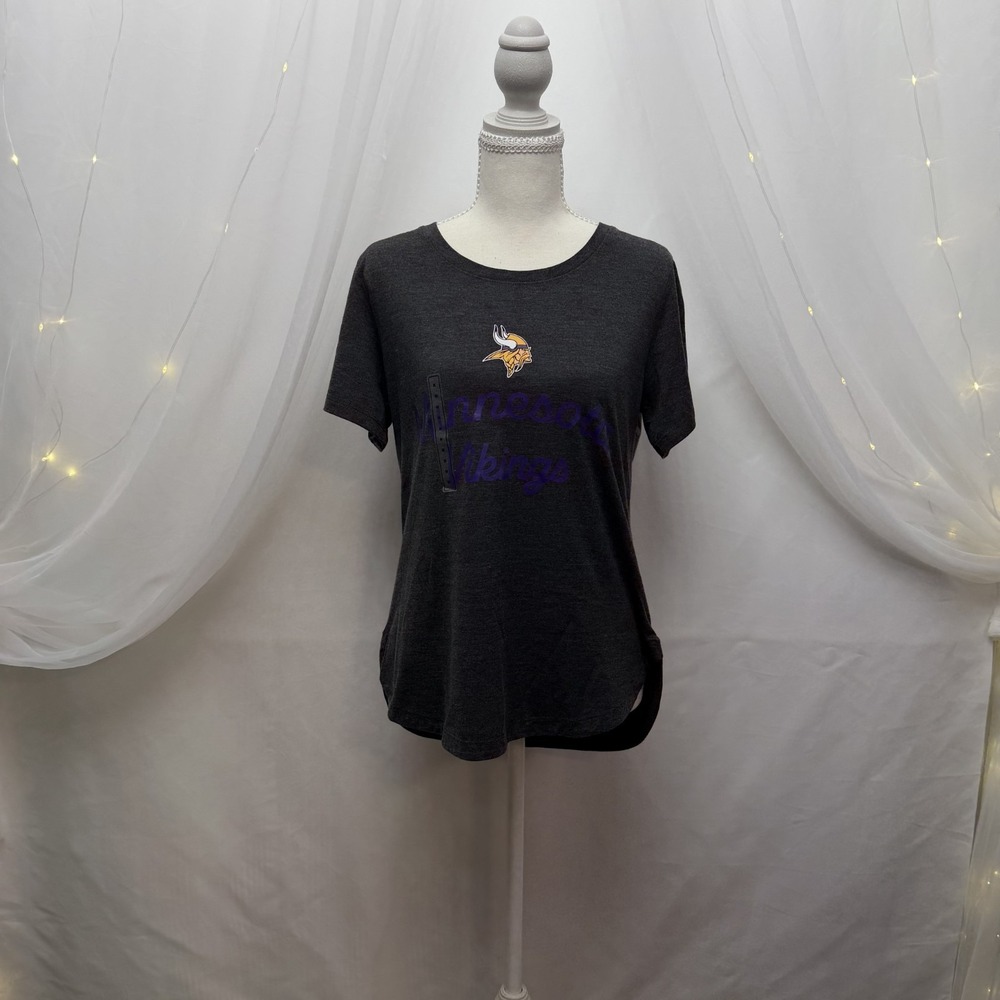 Nike Women's Minnesota Vikings Black Heather Triblend T-Shirt Size Medium